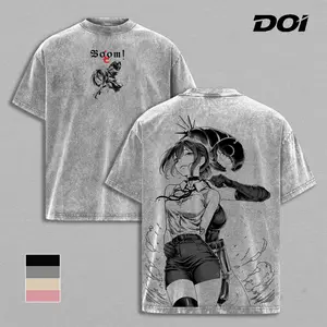 Reze Bomb Devil Anime Graphic Tee, Chainsaw Man Reze Explosion Aesthetic Shirt, Boom Manga Panel Design, Dark Monochrome Vintage Washed Streetwear, Heavyweight Cotton Unisex T-Shirt, Gift for Chainsaw Man Fans