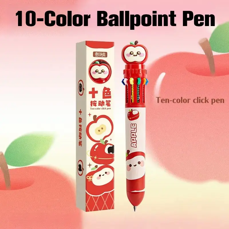 Cute 10-Color Cat Multi-Function Pen, Single Button Extendable Design, 0.5mm Quick-Dry Tip, Ideal for Sketching, Notebooks, Back-To-School Gifts, Multi Purpose Pens, Writing Tools