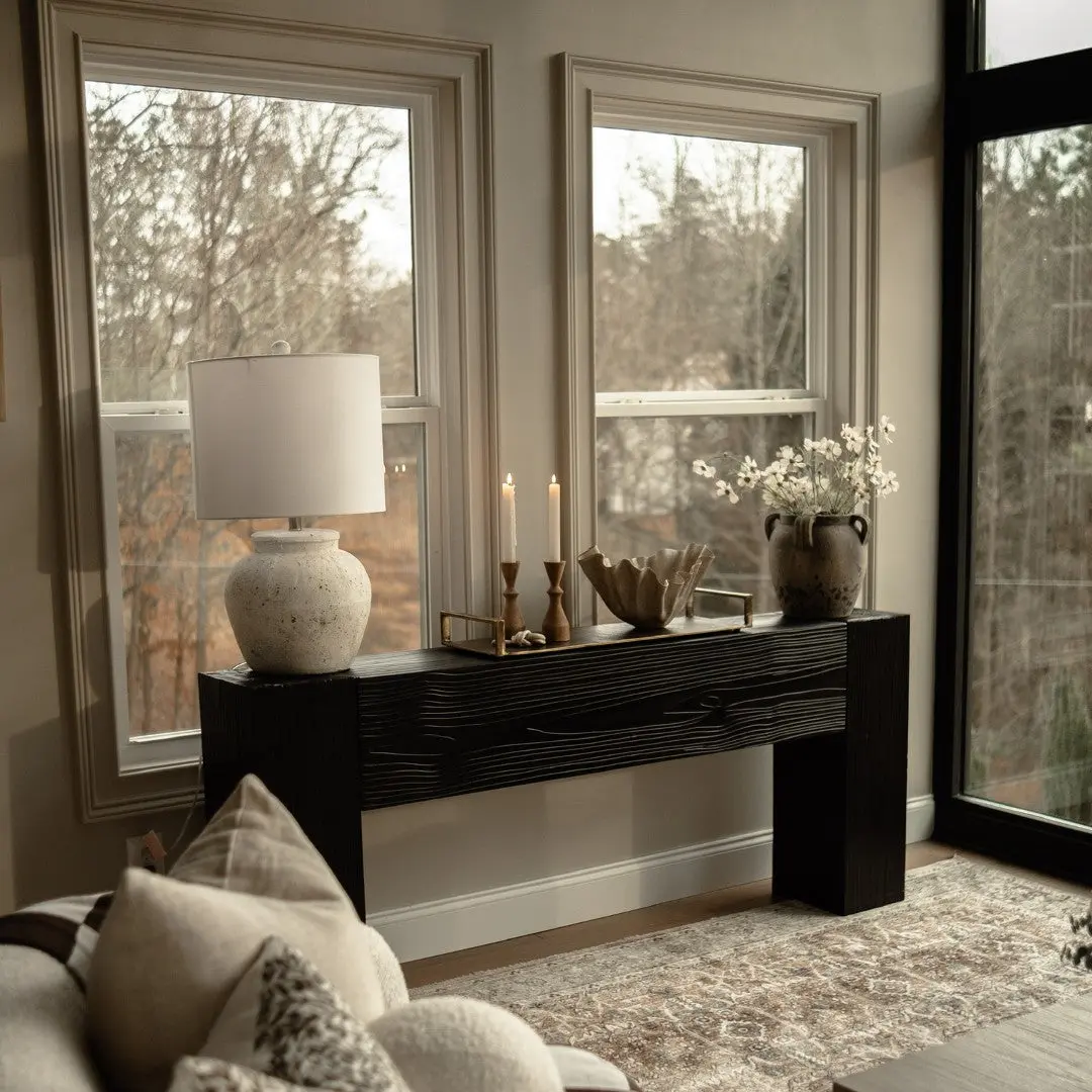 Modern Rustic Console Table - Black Espresso