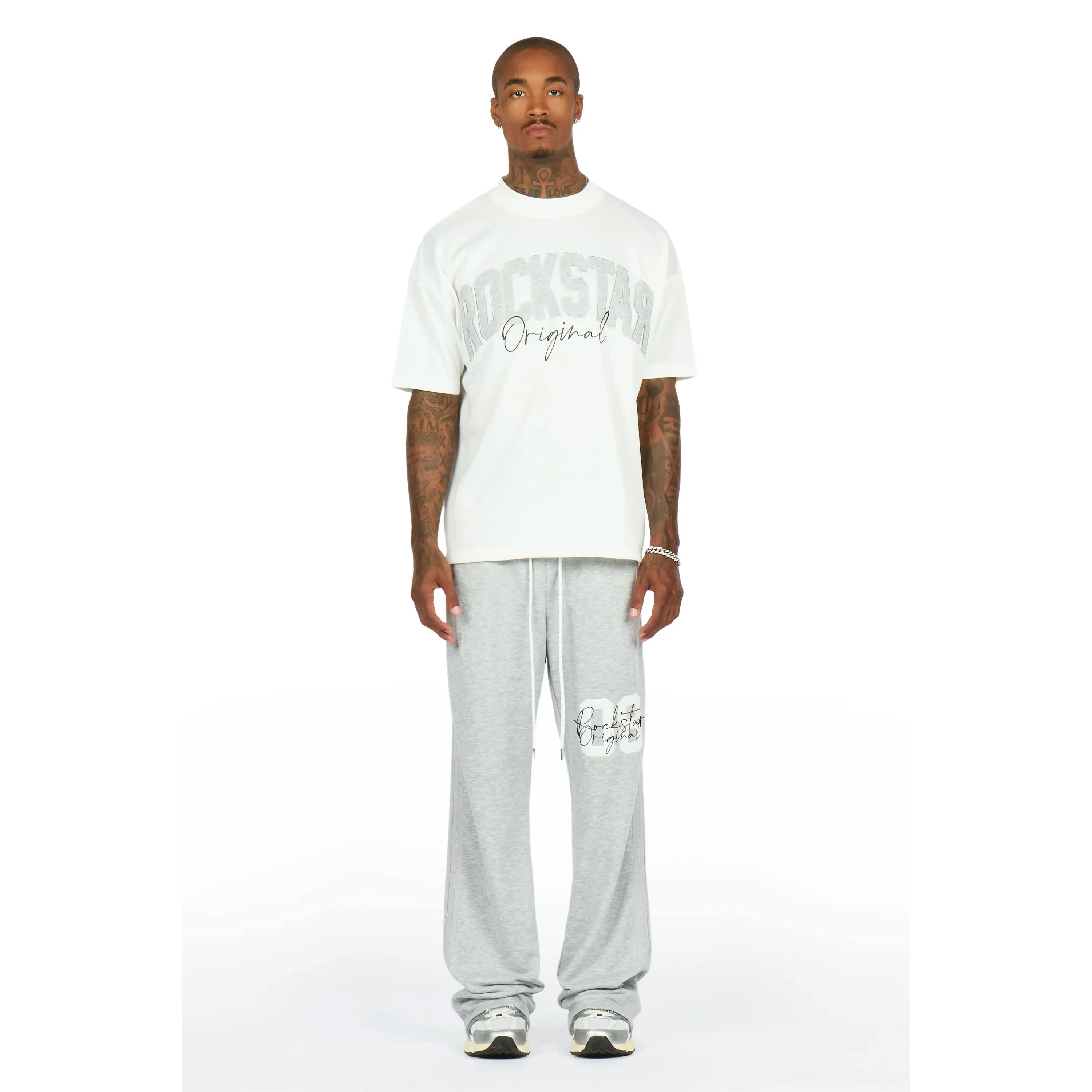 Zymir Heather Grey French Terry Chenille Tee/ French Terry Relaxed Track Set