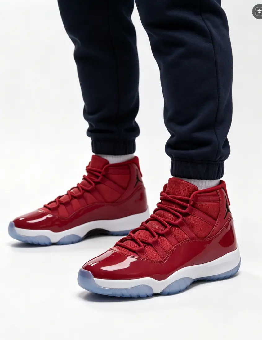 Men Retro High Top Street Sneakers, Full Red Patent Leather Hip Hop Fashion Shoes, Transparent Crystal Outsole Breathable Non Slip Daily Outdoor Trainer