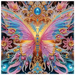 Butterfly Pattern DIY Diamond Art Painting Kit without Frame, DIY Decorative Art Picture for Beginner, Wall Art Decor for Home Living Room Bedroom, Handicraft, Handmade Gifts, DIY Kits