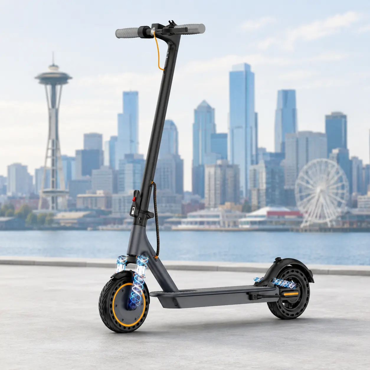 Folding Electric Scooter for Adults, 500W Motor 22MPH Max Speed, 19-31 Miles Range 36V 9Ah Battery, App Control 3 Speed Modes, Dual Shock Absorbers & Dual Brake, 10 Inch Honeycomb Solid Tires Portable Commuter E-Scooter with LED Headlight Taillight