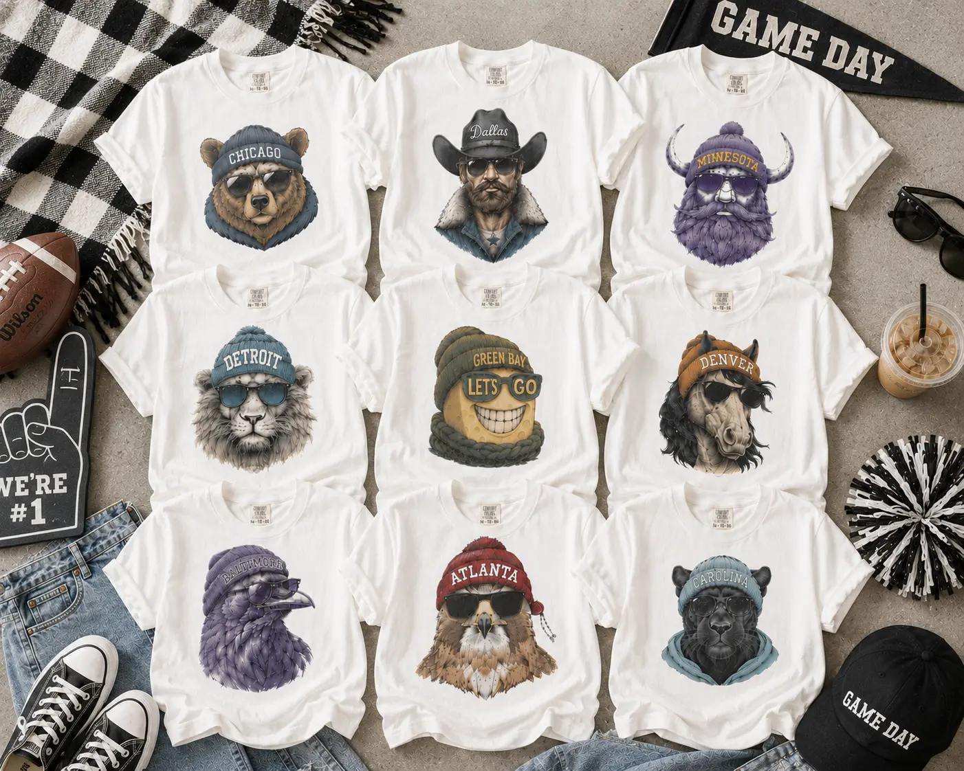 Football Team Mascot Tees, Game Day Tees, Shirt For Women & Men