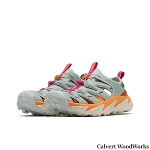 Mint Blue Closed Toe Backless Sandals Pink Accent Two-Tone Orange Cream Mountain Lug Sole Hollow Drainage Outdoor Wading Trekking Shoes
