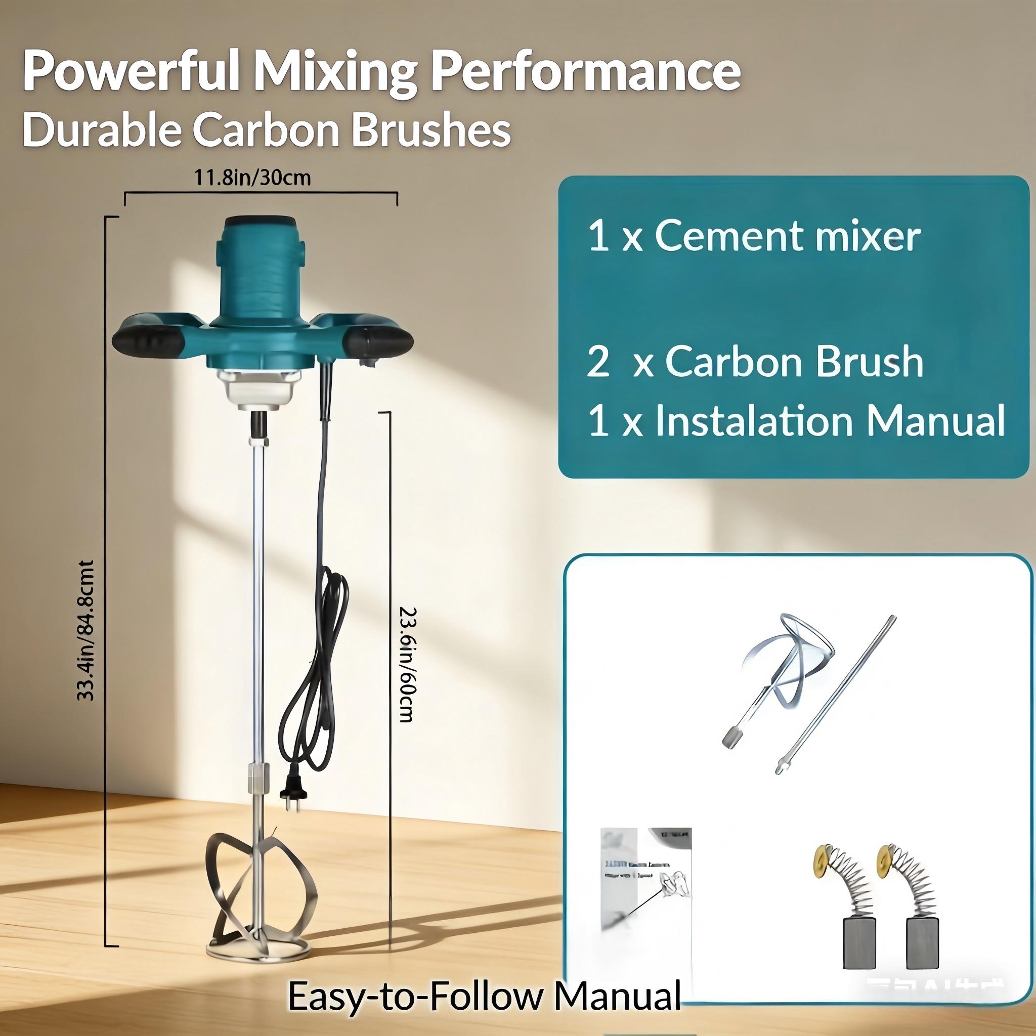 Handheld Electric Mixer, 6 Speed Settings, Paint/Plaster/Cement Concrete Mixing Device, Home Renovation Model, Meets Quality Standards