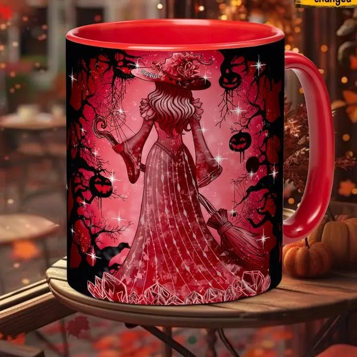 Halloween Witch Mug, Wiccan Coffee Cup Oil Paint Effect Witchy Gifts Witchcraft Teacup Gift for Pagan, Halloween Mug 2025