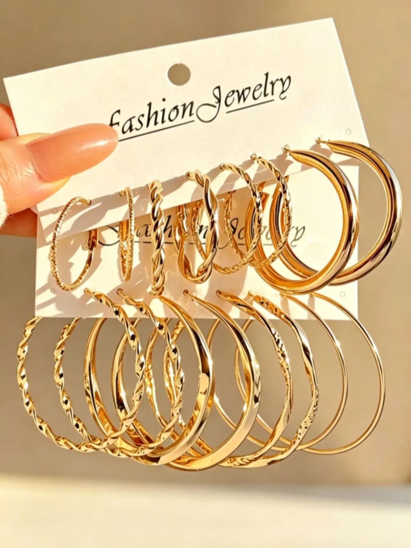 8 Pairs Trendy Big Gold Hoops Set | Earring Stacks Minimalist French Retro & Y2K Huggie Earrings | Lightweight Statement Statement Wristband Jewelry Casual Trendy Jewelry
