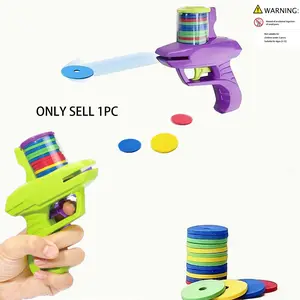 Vibrant Flying Disc Launcher Toy, Durable Handheld Game for Kids Aged 3+, Indoor & Outdoor Fun, Colorful Party Games, Family Entertainment Set