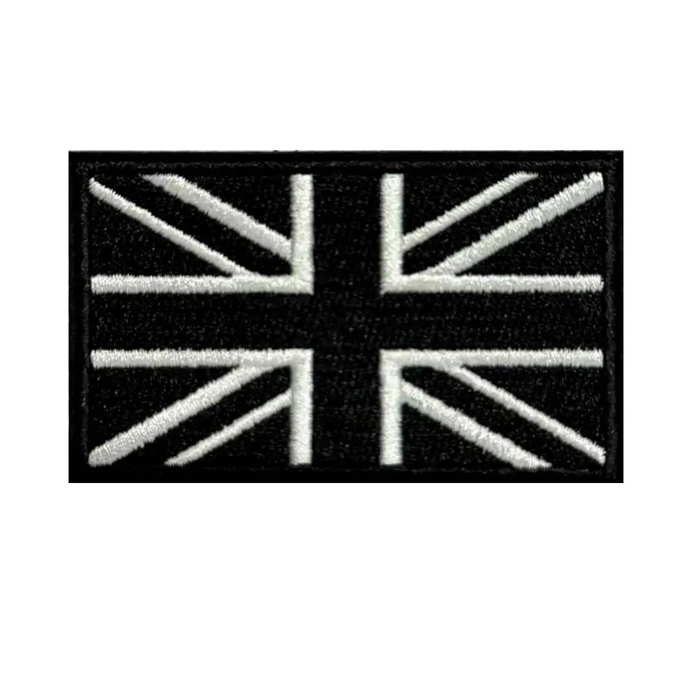 Uk Flag Patch Badge with Hook Backing, Embroidery, Ideal for Bags, Iron-On Patches, Bag Accessories, Proud Accessory, Backpacks, Vests, Clothing Decorations