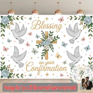 Summervibes 2D Flat Confirmation Banner - 1pc Polyester Festive Backdrop for Family Gatherings, Birthday (Home & Party Supplies)
