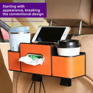 Multifunctional Car Seat Back Storage Box, Hanging Organizer for Paper Towels and Water Cups, New Model Vehicle Storage Holder, Car Backseat Organizer