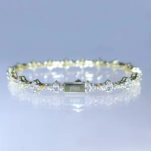 Silver and gold cross bracelet