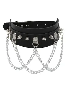 Punk Gothic Style PU Leather Choker, Choker Necklace, Gothic Witch Jewelry, Gothic Mystery Jewelry, Fashionable Studded Decor Choker for Party, Daily Clothing Decor, Trendy All-match & Exquisite Jewelry for Birthday Gift, Trendy Fashionable Accessories