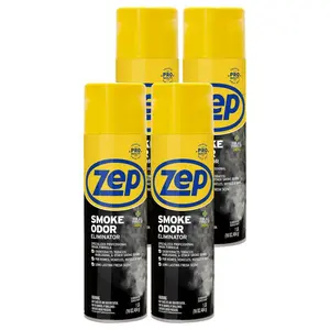 ZEP 16 oz. Smoke Odor Eliminator (Case of 4), Removes Cigarette Smoke Fire and Garbage Odors, Neutralizes Bathroom and Pet Smells in Cars, Restrooms, Closets, Non-Toxic Formula with Pleasant Scent, Ideal for Public Areas and Home Use.