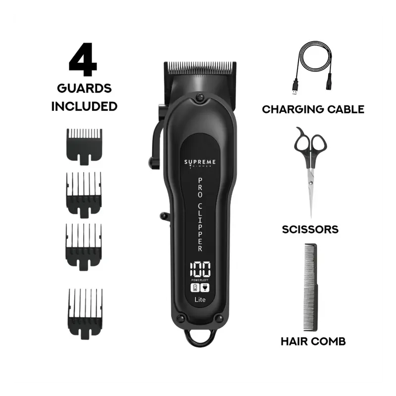 Supreme Trimmer Pro Clipper Lite – Professional Hair Clipper for Fades, Tapers & Home Haircuts