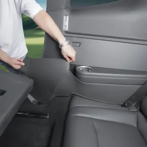 2pcs, for the 2026 6-seater Tesla Model YL rear door C-pillar anti kick pad, protective pads on the left and right sides of the Model Y L third row seats, black PU leather, anti-wear protective pads inside the car, easy to install [can be installed on bot
