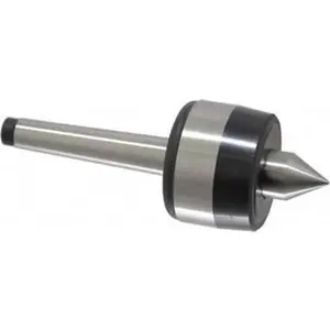 Bison MT1 Taper Shank, 1-1/2" Head Diam 220 Lb Capacity Live Center 5,000 Max RPM, 0.59" Point Diam, 0.7" Point Len, 220 Lb Max Workpc, 4.07" OAL, 0.7" Long Tip, Standard Point 7-565-101