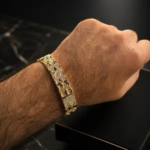 Gold Plated Nugget Bracelet 8 Inches