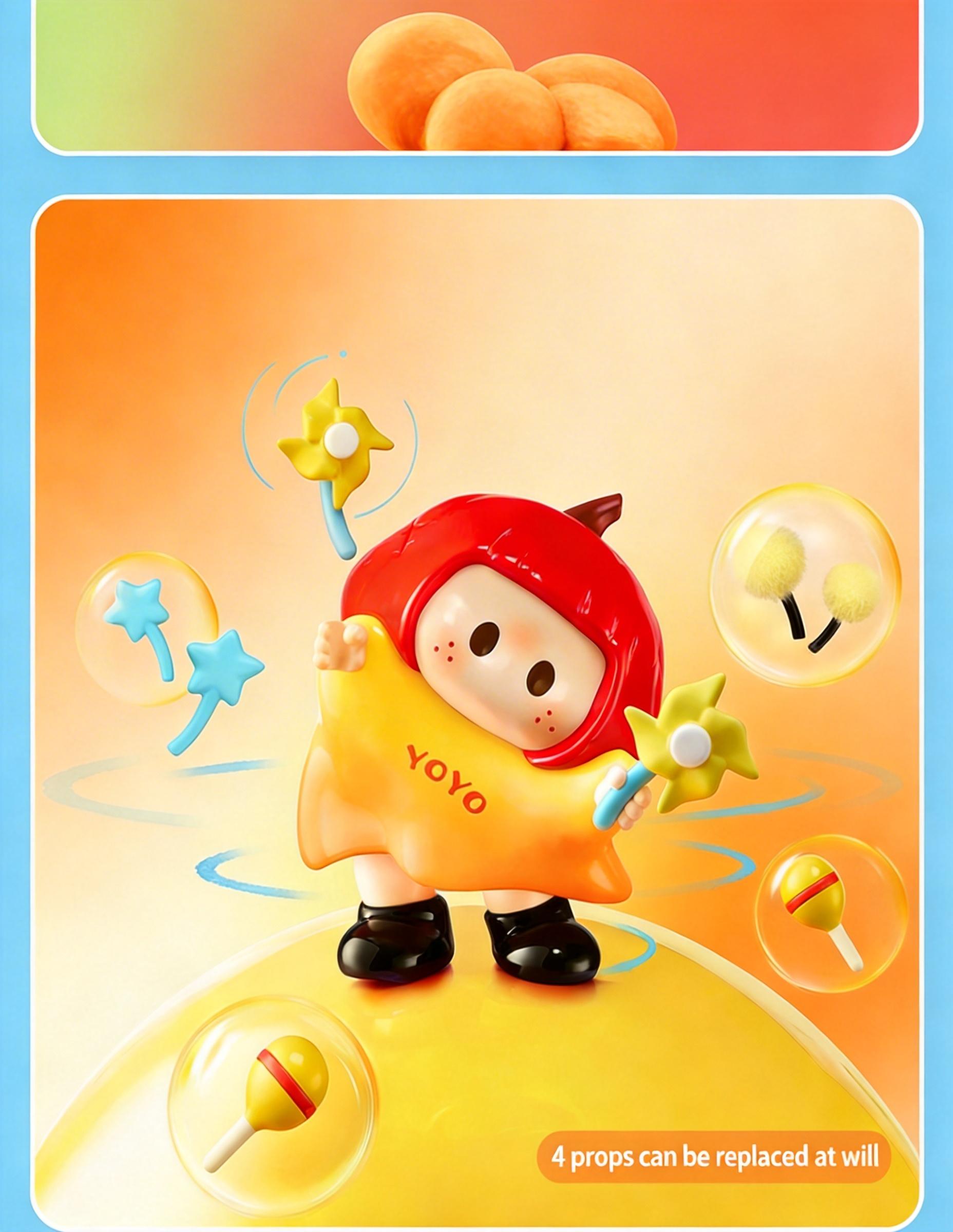 MINISO YOYO Cute Tilting Series Icon Box Blind Box Figurine “Rururu Sauce” Trendy Collectible Figurine Ornament Birthday Gift