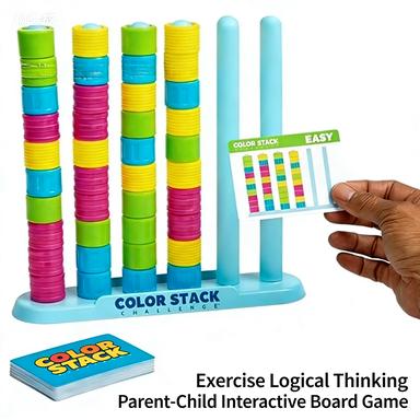 Color Stack Challenge Puzzle Game - Fun Party and Family Game Night for All Ages Enhances Teamwork and Friendly Competition Perfect for Gatherings