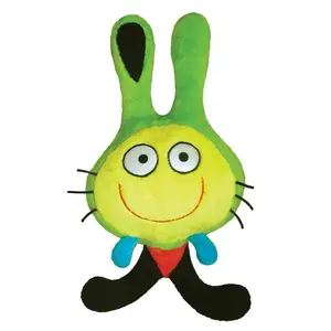 IBBO Hopping and Hoping Bunny Toy Inspired by Joan Miro Modern Art Green Color Simple Design for Kids Easter Board Soft Velboa Fabric 10” x 7” Safe for Children