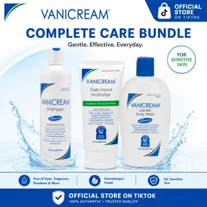 Vanicream Shampoo, Daily Facial Moisturizer and Gentle Body Wash-Complete Care Bundle
