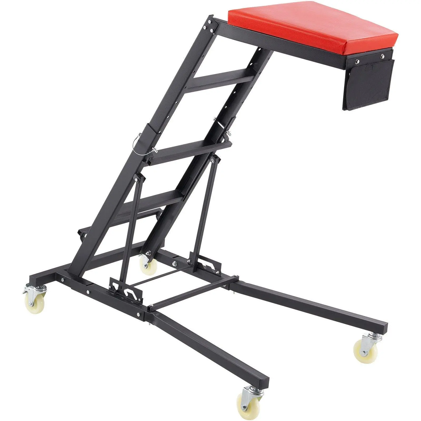 【Summerfinds】VEVOR Topside Automotive Engine Creeper,  Adjustable Height Foldable Topside Creeper, 400LBS Capacity High Top Engine Creeper, w/Four Casters, Padded Deck, for Home Garage, Workshop Repair Maintenance