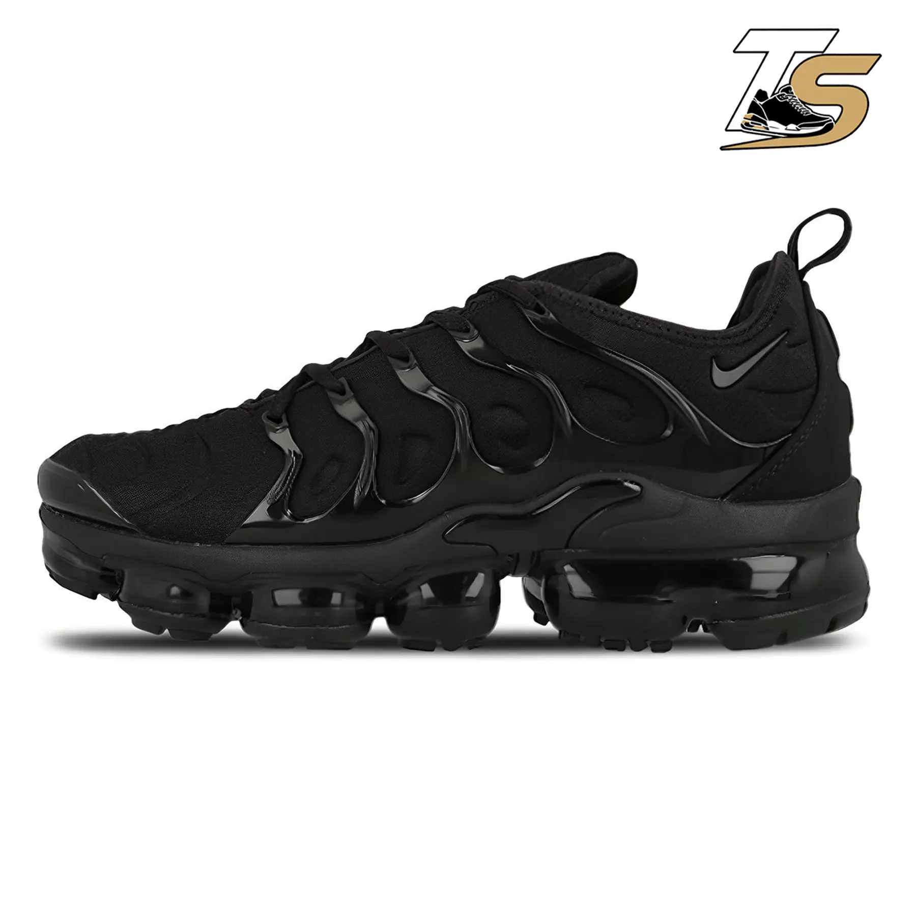 Nike Vapormax Plus 924453-004 Male Low-Top Air Cushion Athletic Running Shoes - Casual Runner, Fitness Runner, Comfortable, Versatile, Shock-Absorbing, Breathable, Lightweight Fit Black Shoes for Back to School