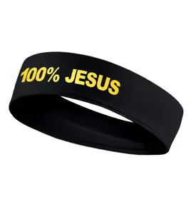 Black 100% JESUS Stretch Headband