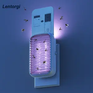 【Lentorgi】 (1 Device + 5 Refills)Wireless Portable Zapper,Fruit Fly Traps for House Use Gnat Trap Flying Insect Trapper Plug-in Mosquito Killer Indoor Gnat Moth Catcher Fly Tapper with Night Light UV Attractant Catcher for Home Office