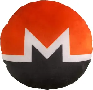 Monero Pillow - Round Stuffed Plush Crypto Pillow by BlockCraft.Shop XMR Plush Pillow