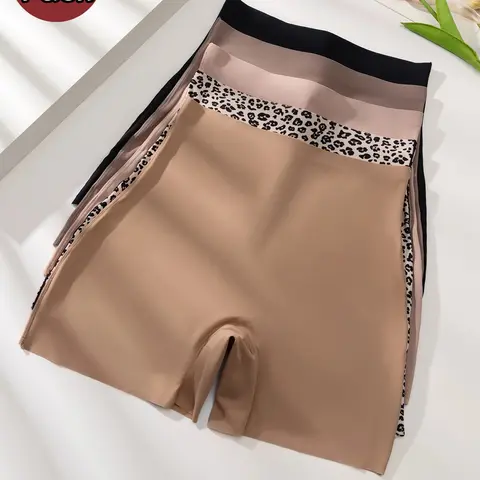 Women's Leopard Print High-Waisted Underwear Panties Set, Fitted Panties, Breathable Lightweight Undies, Casual Seamless Design, Comfortable Elastic Fabric, Ideal for All Seasons, High Waist Panty