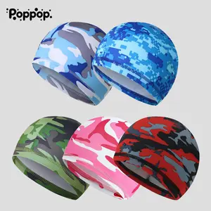 3Pcs/5Pcs Camouflage Skull Cap Helmet Liner, Sweat Wicking Quick Dry Stretchy Breathable Under Helmet Cap, Lightweight UV Protection Sports Head Cap for Motorcycle Cycling Running Hiking Gym for Men Women