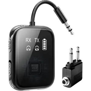 5.4 Transmitter Receiver, Low-Latency for Gaming/TV/PC/Gym,2-in-1 Dual Mode for 2 Devices,Ideal for Airplane Travel, aptX Adaptive  Audio, Wear-Resistant Ultra-Ceramic