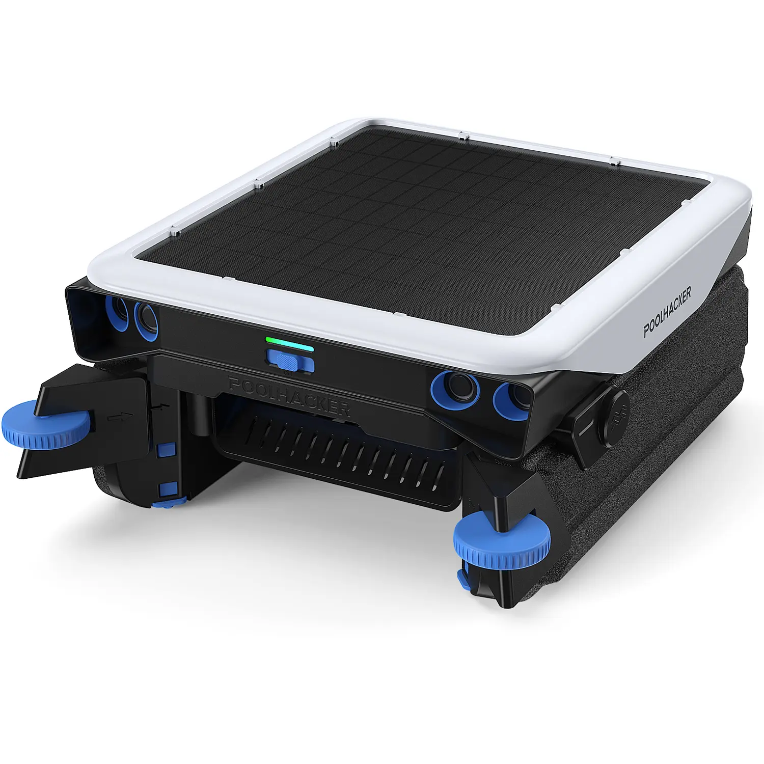 POOLHACKER Solar Powered Pool Surface Skimmer Robot with DC Charger | 24/7 Cleaning, Smart Obstacle Avoidance, 5.9L Extra-Large Basket, 150μm Fine Filter, Dual Charging