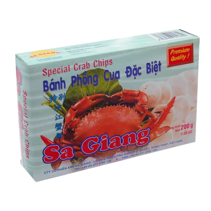 Sa Giang Traditional Crispy Fried Savory Crab Crackers, Flavorful Puffed Snack, 200g Boxed Treat, Flavor