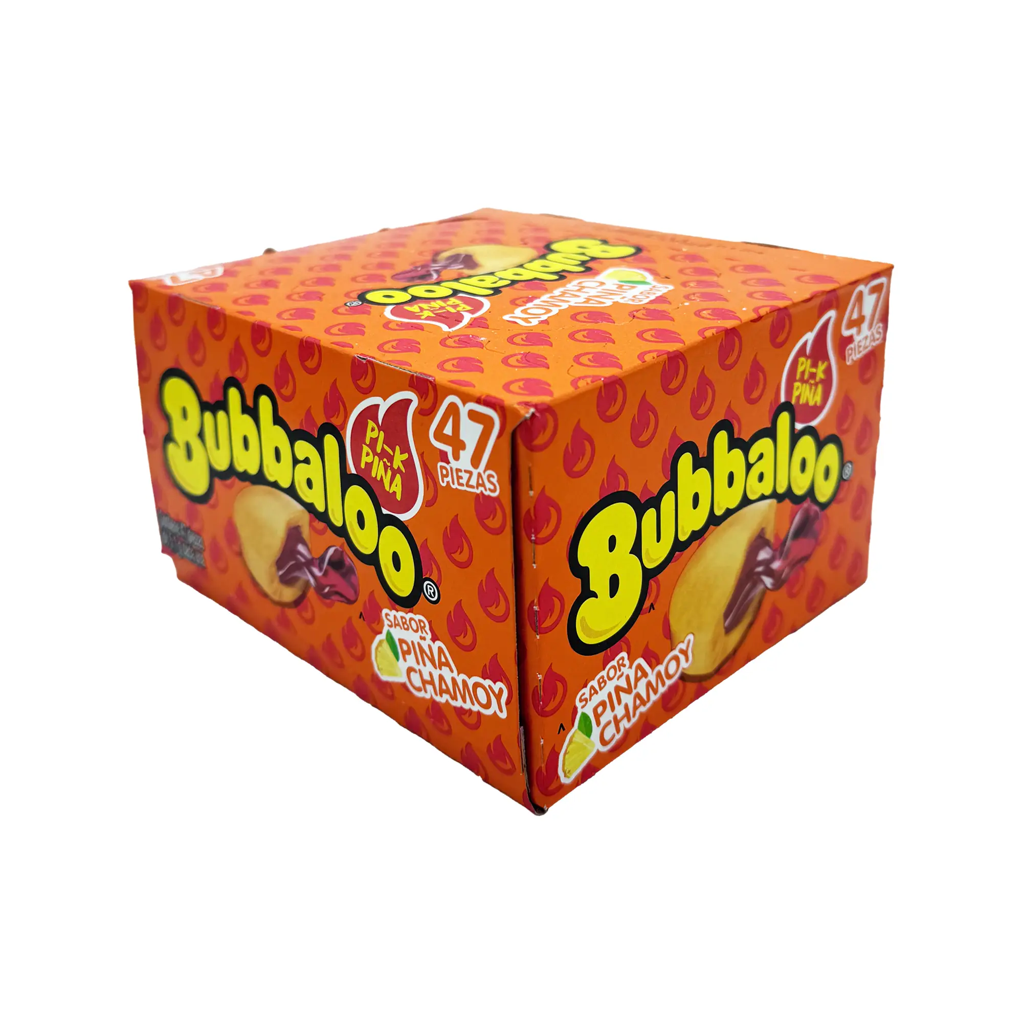 Bubbaloo Sabor Pina Chamoy Spicy Pineappple Flavored Gum 47 Pieces Mexican Candy Dulces Mexicanos Sweet Chewy Snack Bonbon Juicy