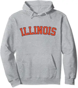 Retro Illinois Tee Vintage Illinois Orange Blue Throwback IL Pullover Hoodie - Rubencordov Shop 81B0D43SNWPT
