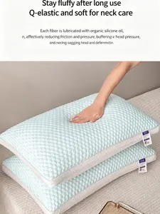 Ergonomic Neck Support Pillows - Premium Fluffy Bed Pillow for Back & Stomach Sleepers Relieves Pressure