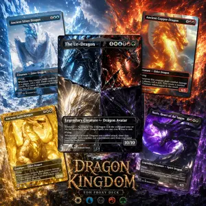 Dragon Kingdom MTG Commander Deck | 100 Card EDH Proxy Set + Tokens | Custom Fantasy Art Dragon Kingdom MTG Commander Deck | 100 Card EDH Proxy Set + Tokens | Custom Fantasy Art