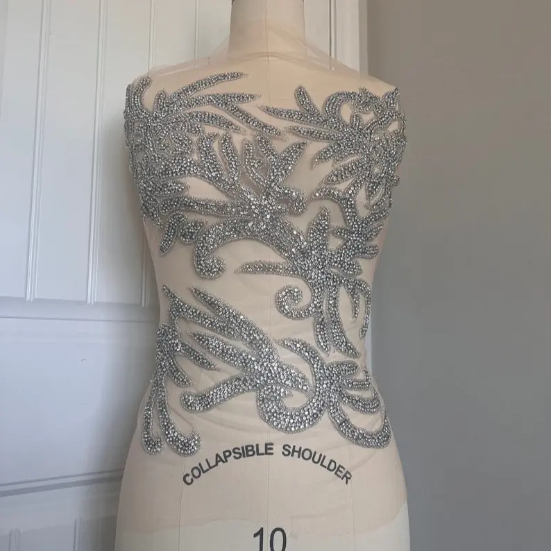 Silver Bodice Rhinestone Appliqués