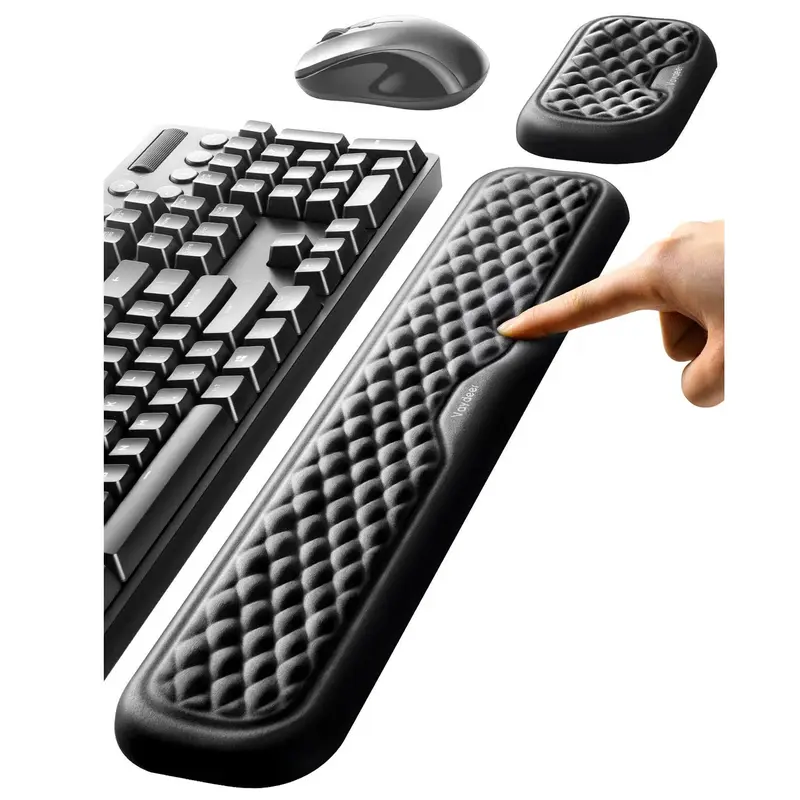 Vaydeer Ergonomic Lycra Wrist Support Pad - Diamond Pattern, Concave Shape, Soft Foam Pain Relief Rest for Gamers, Teachers - Office Laptop Typing PC Accessory, Gentleman & Family Gamer Stuff Cushion