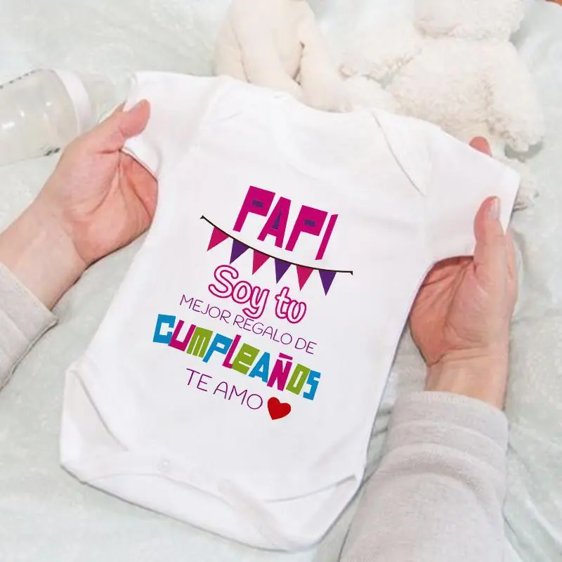 Dad I Am Your Best Birthday Gift I Love You Baby Bodysuit Toddler Short Sleeve Romper Infant Summer Outfit Cute Newborn Jumpsuit Baby Boy Clothes Baby Clothes Girl