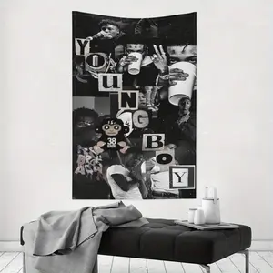 1 piece of YoungBoys bedroom and living room tapestry, highly suitable for decoration in living rooms, bedrooms and dormitories. An excellent gift choice.