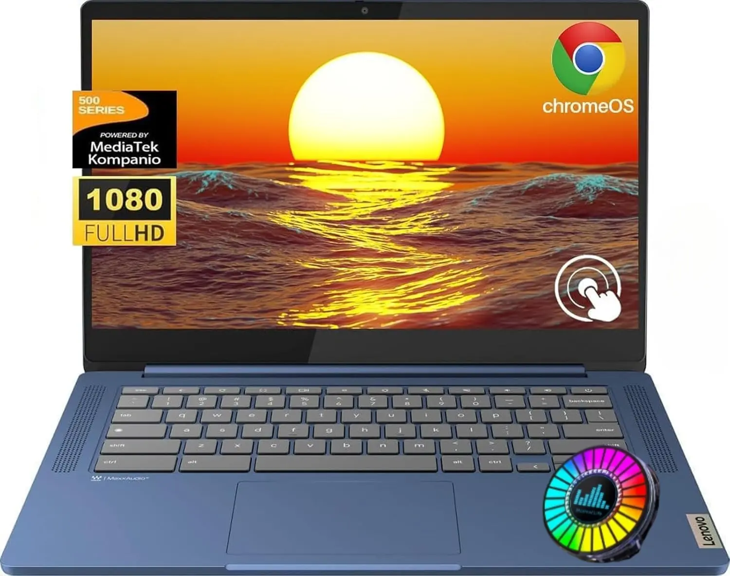 Lenovo Slim 3 Chromebook Laptop, 14" FHD Touch Screen for Student and Business, 8-Core MediaTek 520 Processor, 4GB RAM, 64GB eMMC, 128GB Micro SD, 13.5H Long Battery, Wi-Fi 6, Webcam, Chrome OS