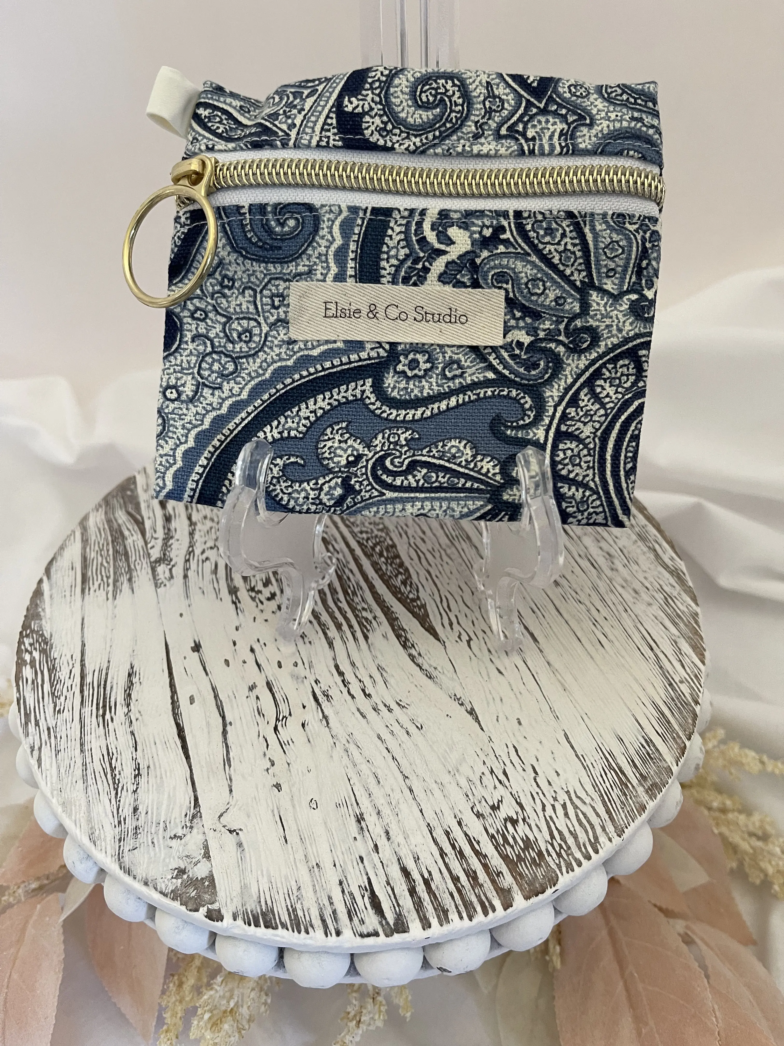 Blue Paisley Wristlet Wallet