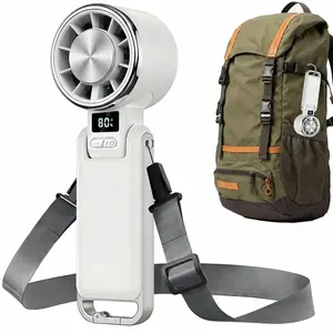 Portable Handheld Fan, High Speed Turbo Fan with 100 Gear, Up to 12 Hours Rechargeable Battery, 3 IN 1 Hand Fan, Mini Personal Fans for Travel, Beach, Outdoor  Adjustable Compact Compact Usb Charging Foldable