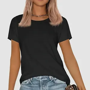 Womens Short Sleeve Basic Shirts Crewneck Tees Loose Fit Fashion Tops Casual Summer Clothes