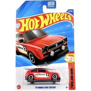Hot Wheels 73 Honda Civic Custom Collectible Diecast Model Car with Distinctive Honda3 Graphics and Precision Details